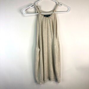 Banana Republic beige cream halter sweater top scoop neckline L